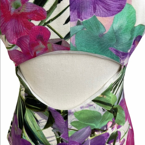 Tina Turk floral keyhole back lacy slip on dress size 2 - Picture 7 of 13